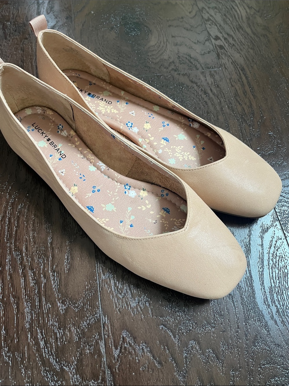 Lucky Brand Destrian2 square toe leather ballet flats Size 10